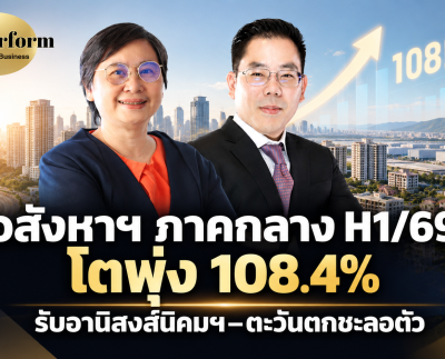 ปกข่าว OutperForm ตลาดอสังหาริมทรัพย์ภาคกลางครึ่งปีแรกเติบโต 108.4%